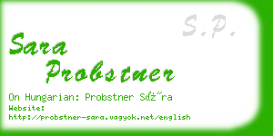 sara probstner business card